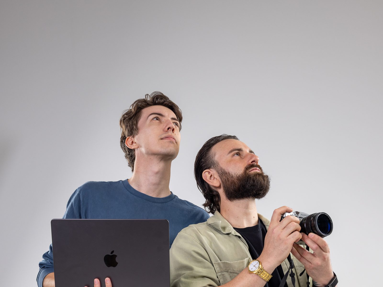 Stackt Marketing co-founders Lochie Burgdorf and Adrian Fowler in the studio