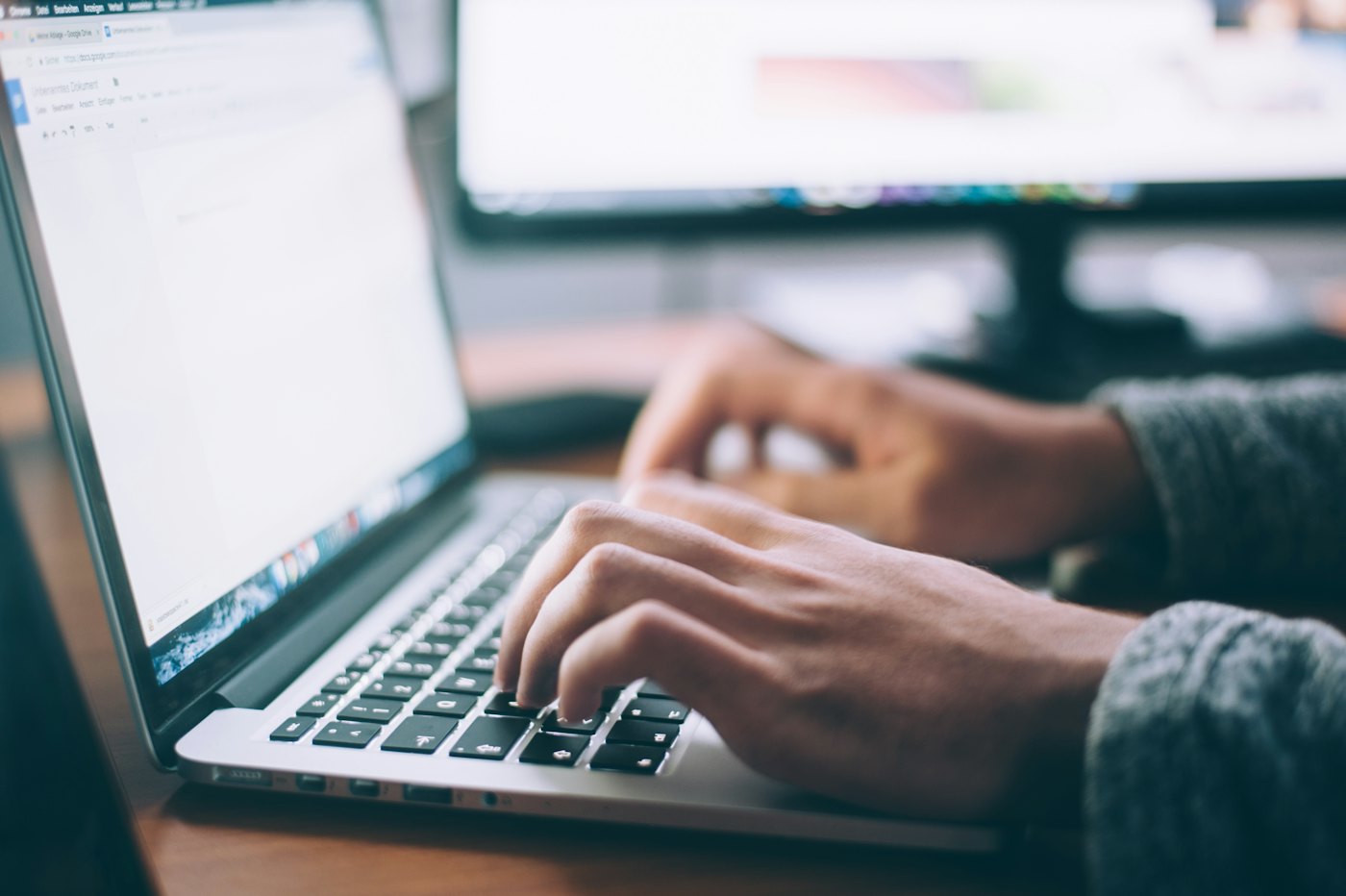 A website open on a laptop